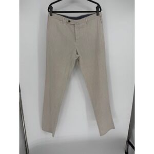 PT Torino Slim Fit Stretch Trousers Mens 54 Beige Textured Flat Front Pants